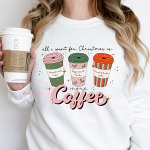 More Coffee for Christmas Unisex Graphic Crew Neck Sweatshirt